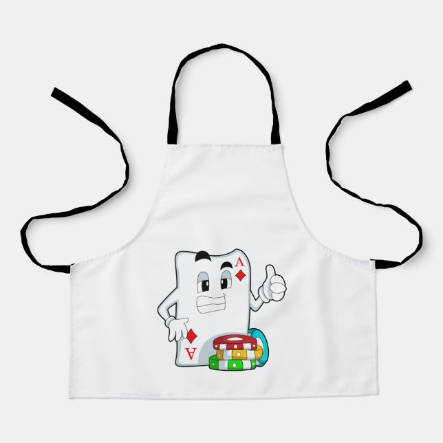 Tablier Carte Poker avec jetons Poker (Recto)