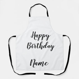 Tablier carte simple minimale joyeux anniversaire ajoutez