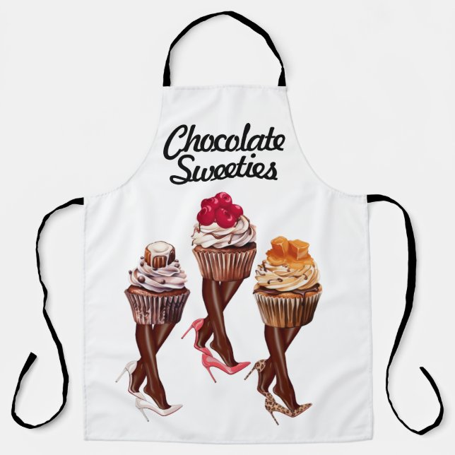 Tablier Cartographie Dames Chocolat Cupcakes (Recto)