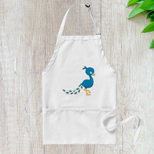 Tablier Carton bleu paon Oiseau