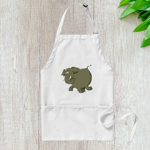 Tablier Cartoon Elephant Grey Animal
