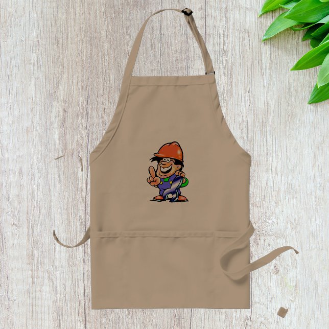 Tablier Cartoon Man In A Hard Hat Apron (Créateur téléchargé)