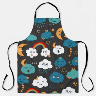 Tablier Cartoon Météo Prévision Motif sans couture