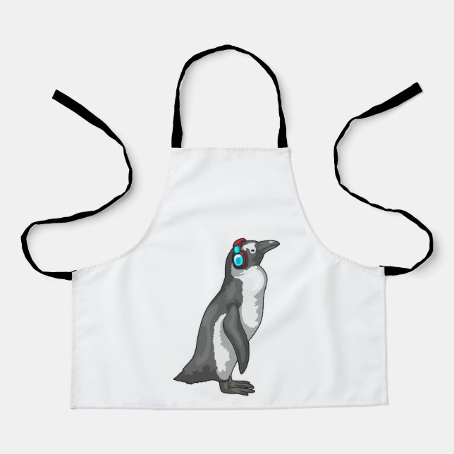 Tablier Casque de musique Penguin (Recto)