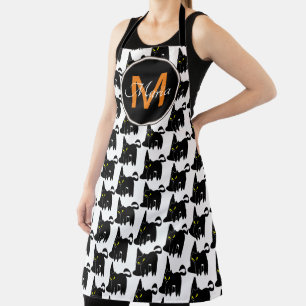 Tablier Casquette de la sorcière d'Halloween et monogramme