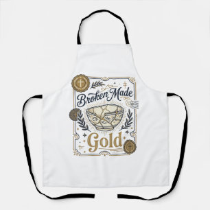 Tablier Cassé Fait Or Jésus Kintsugi Poterie Cassée Chr