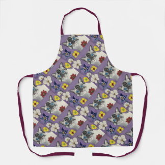 Tablier Cat and flowers All-Over Print Apron, Medium