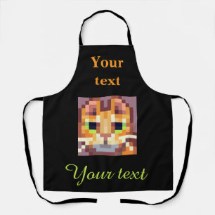 Tablier Cat, chatons, pois. Pixel Art