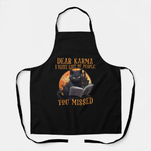 Tablier Cat Cher Karma J'Ai La Liste Des Personnes Que Vou