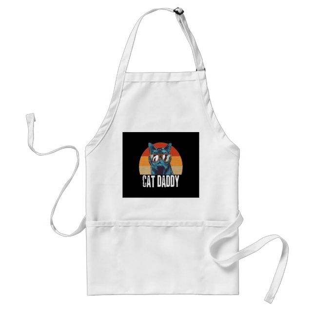 Tablier Cat Daddy | Drôle cadeau de chat pour la Fête des  (Devant)