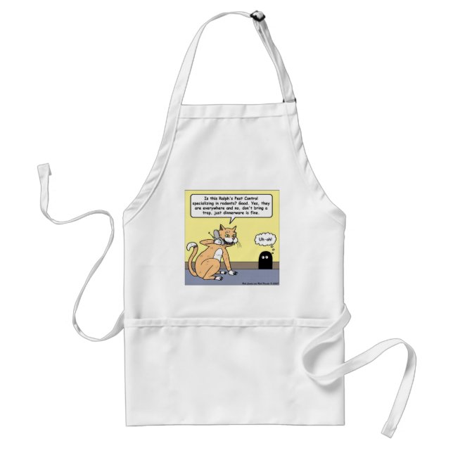 Tablier Cat & Mouse Dinnerware Funny Cartoon Gifts & Tees (Devant)