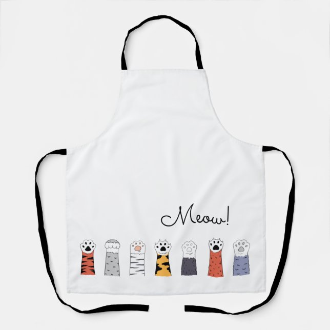 Tablier Cat Paws MEOW ! Amateurs de animaux de compagnie C (Recto)