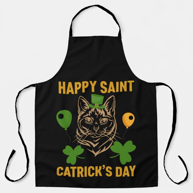 Tablier Cat St. Patrick's Day pour l'Amoureux des chats (Recto)