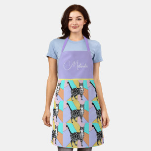 Tablier Cat Tabby Motif Pastel Chats Femme Apron