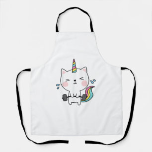 Tablier Cat Unicorn T Shirt Workit Gym Rainbow Caticorn C
