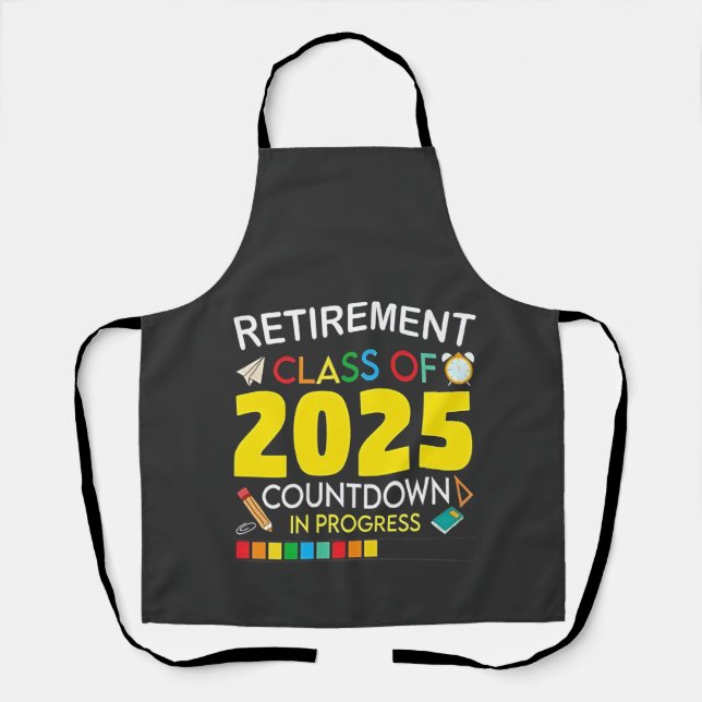 Tablier Catégorie de retraite du compte à rebours 2025 en  (Recto)