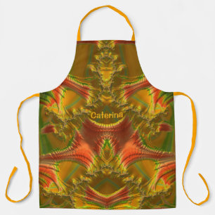 Tablier CATERINA ~ NOËL ~ Rouge Vert Or ~