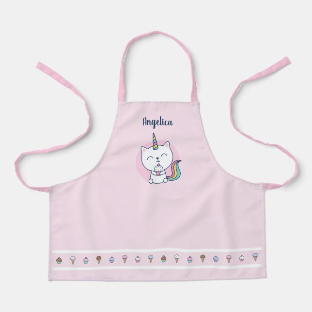 Tablier Caticorne | Rose |  (Recto)