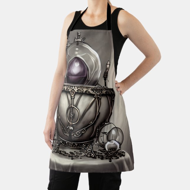 Tablier Cauldron argenté orné avec balle en cristal violet (Insitu)