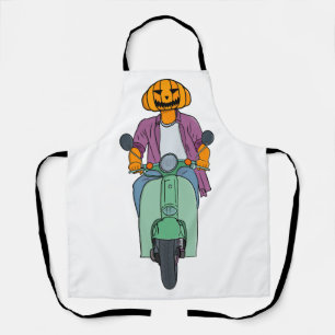 Tablier Cavalier Citrouille sur Scooter Menthe