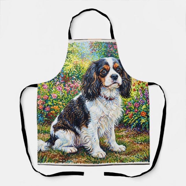 Tablier Cavalier King Charles Spaniel Jardin (Recto)