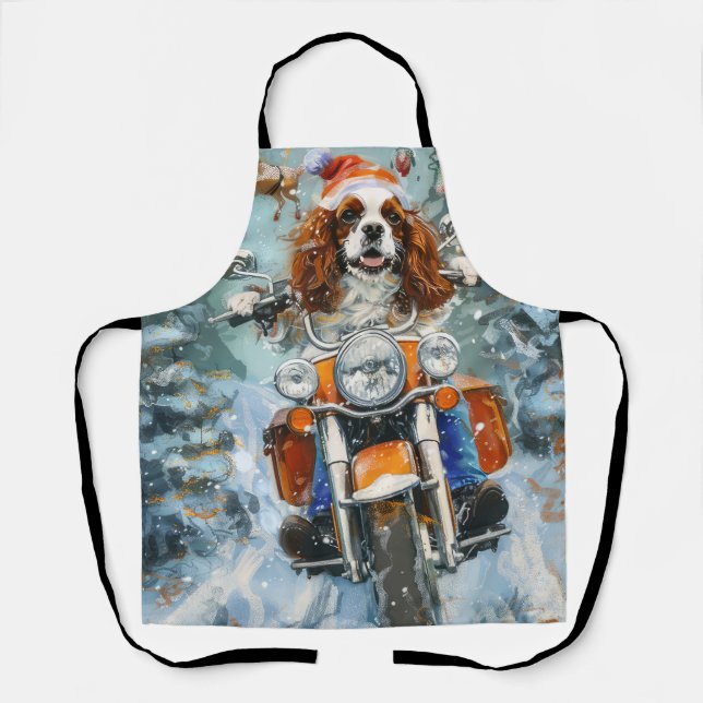 Tablier Cavalier King Charles Spaniel Noël (Recto)