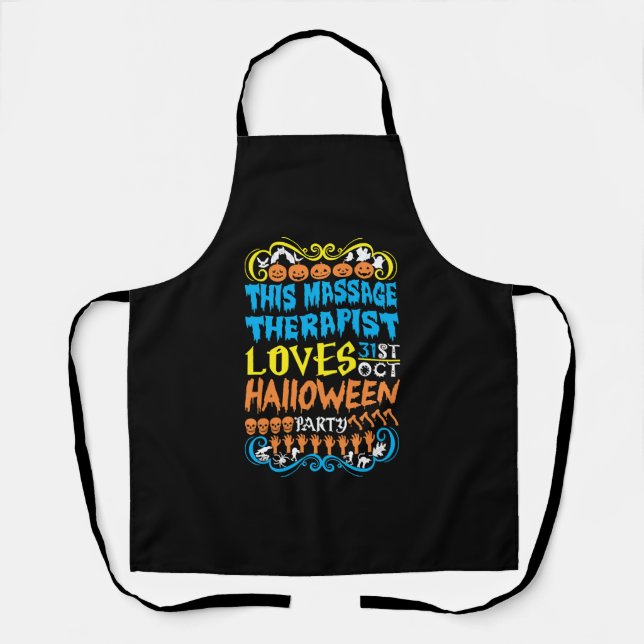 Tablier Ce massothérapeute aime Halloween du 31 octobre (Recto)