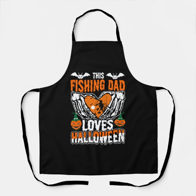 Tablier Ce papa de pêche aime Halloween (Recto)