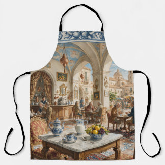 Tablier Céramique de style sicilien du XVIIIe siècle Café
