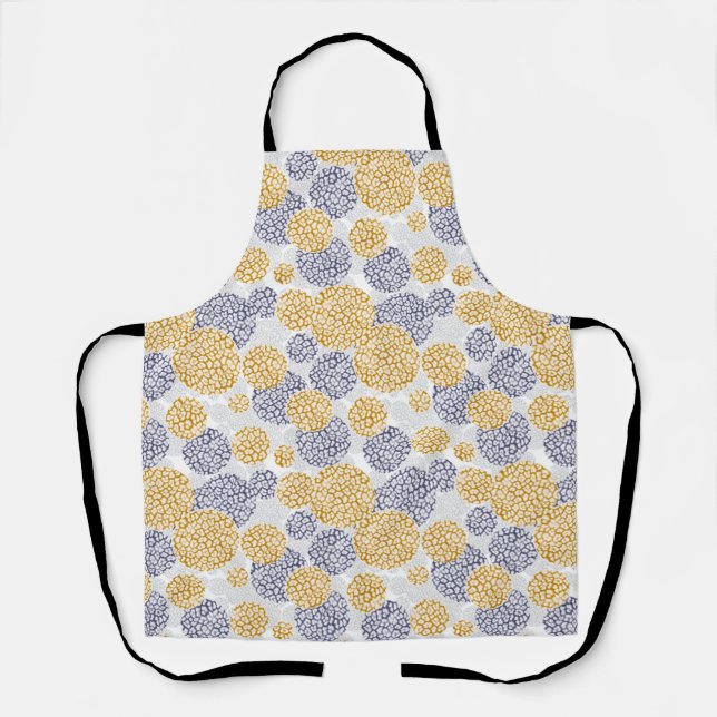 Tablier Cercles avec imprimé léopard jaune et bleu (Recto)
