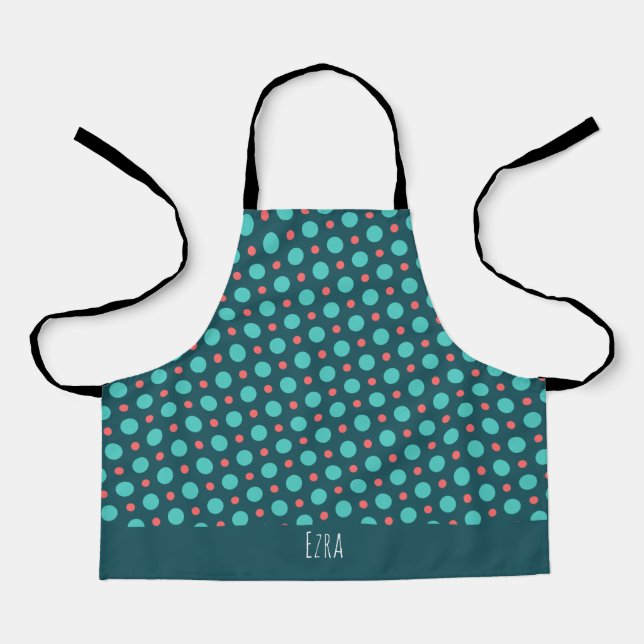 Tablier Cercles bleu orange Motif minimal (Recto)