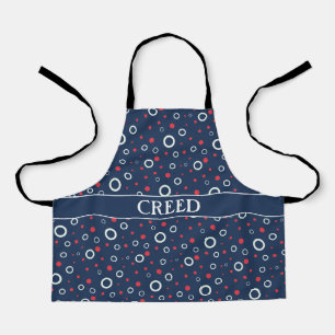 Tablier Cercles Bleu Pêche Motif minimal