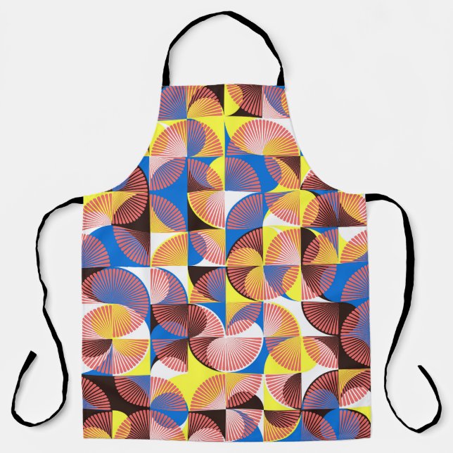 Tablier Cercles du milieu du siècle, rayures, tuiles vinta (Recto)