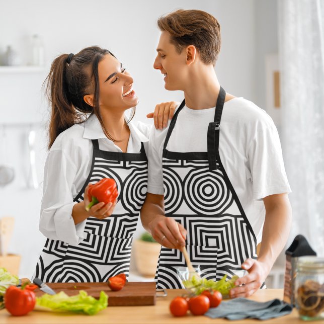 Tablier Cercles géométriques et Carrés (Back geometric shapes apron)