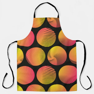 Tablier cercles graphiques sans couture motif en orange sh