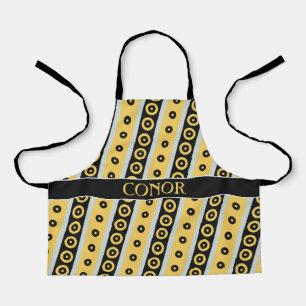 Tablier Cercles Jaune Noir minimaliste Motif