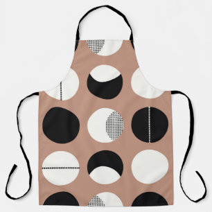 Tablier Cercles noirs et blancs motif sans soudure