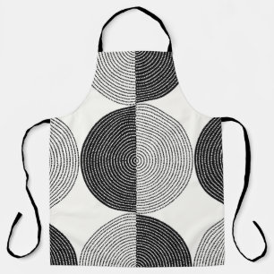 Tablier Cercles noirs et blancs motif sans soudure