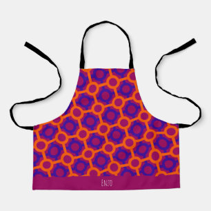 Tablier Cercles orange violet Motif minimal