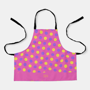 Tablier Cercles rose jaune minimaliste Motif