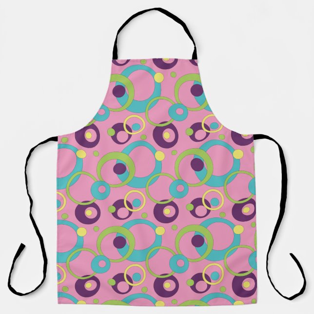 Tablier Cercles roses funky Tout-En-Plan (Recto)
