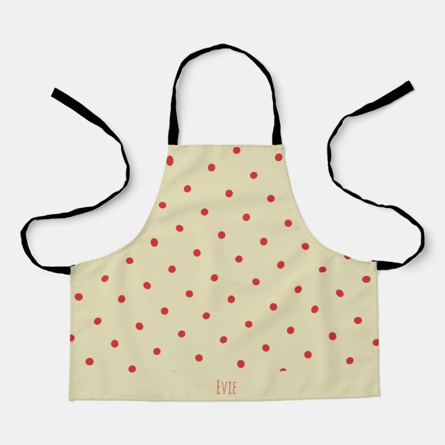 Tablier Cercles rouge beige minimaliste Motif (Recto)