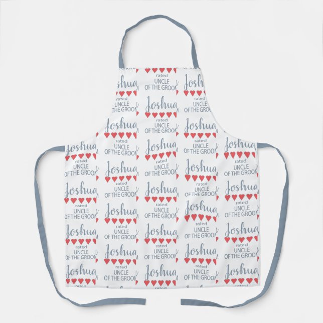 Tablier Cérémonie de mariage, oncle du marié, 5 coeurs (Recto)