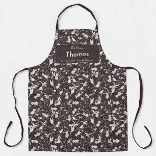 Tablier Cérémonie de mariage sur fond floral sombre