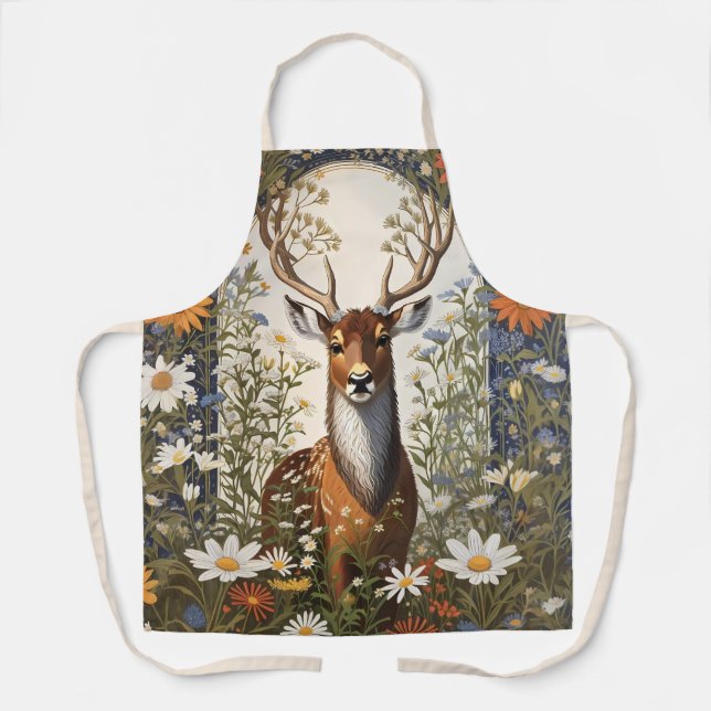 Tablier Cerf au milieu de la marguerite (Recto)