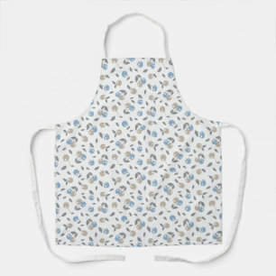 Tablier Cerises de plage Boho - motif de fruits beige bleu