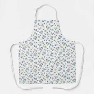 Tablier Cerises de plage Boho - motif de fruits bleu sauge