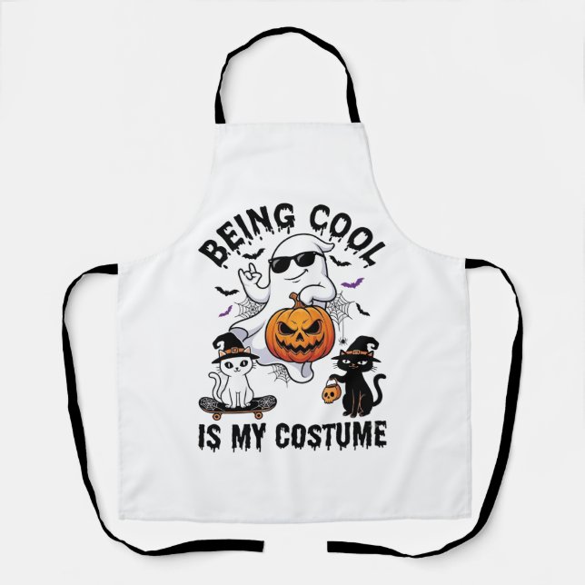 Tablier C'est Cool C'est Costume Halloween Fantôme Citroui (Recto)
