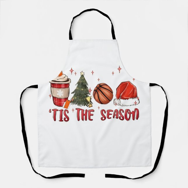 Tablier C'est la saison basket de Noël  (Recto)