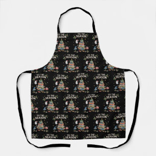 Tablier C'est la saison école de sorcier Noël Cozy Magie
